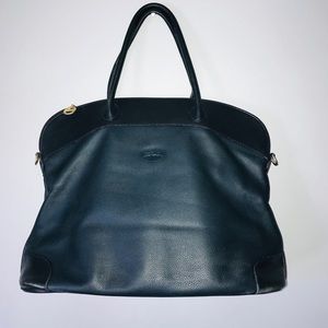 VTG. LONGCHAMP Black Genuine Leather Satchel Bag